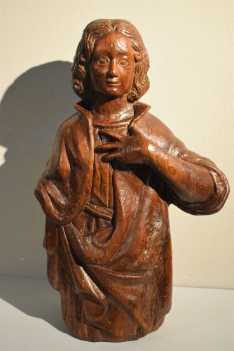  St. John  Wooden sculpture of French School 16th century - Sculpture Style Renaissance